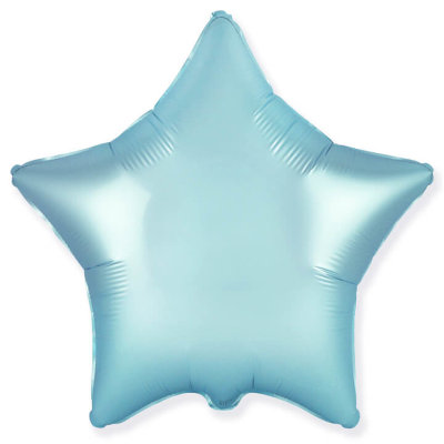 Воздушный шар, фольгированная звезда голубой сатин, 18″/46 см